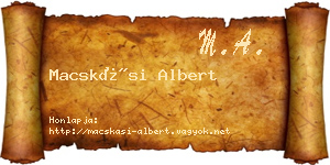 Macskási Albert névjegykártya